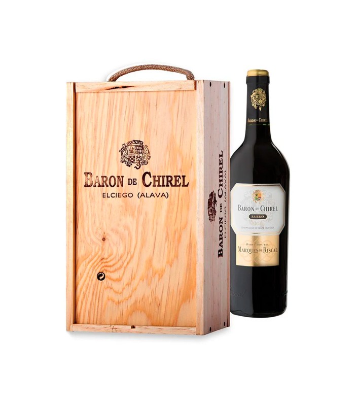 Bundles Marqués de Riscal Baron de Chirel Reserva De Marques De Riscal 2 bottles on a wood box