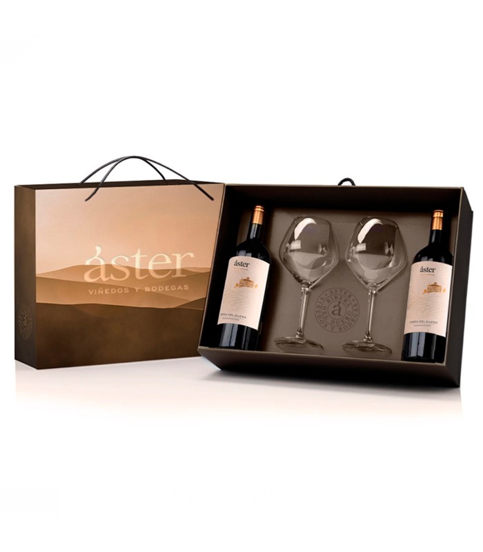 Packs Aster Aster, EL ESPINO 2020 Estuche 2 botellas 75 cl. + 2  Copas