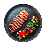 Beef with red fruit sauce